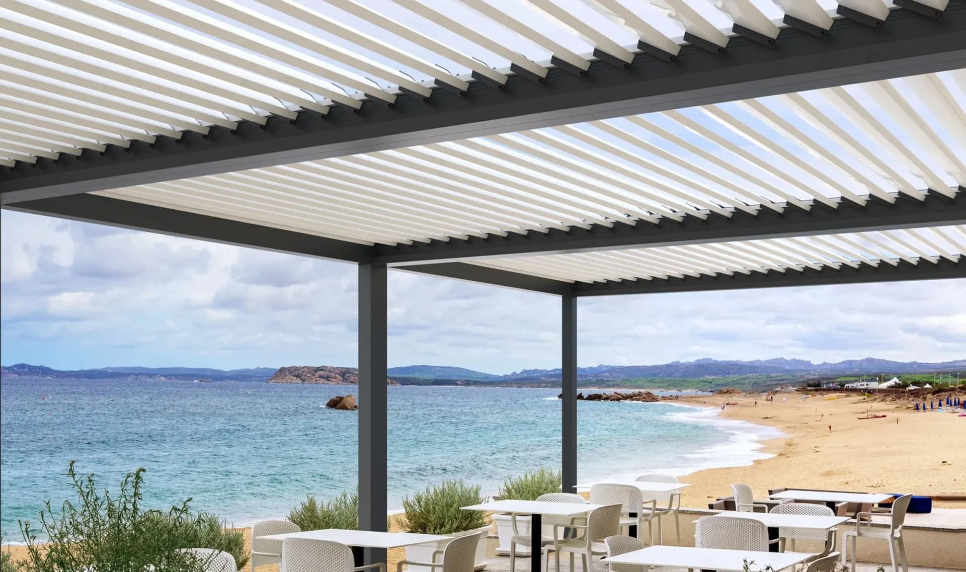Moraira over a beachside terrace